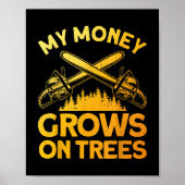 Poster Art Funny Lumberjack Pour Hommes Arbre Coupe Scie  (Devant)