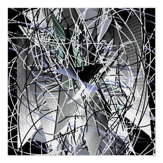 Poster Art Géométrique Abstrait 3D (Devant)