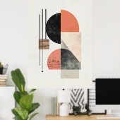 Poster Art géométrique Abstrait avec textures naturelles (Bureau à domicile)