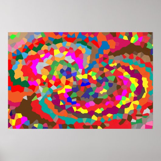 Poster Art géométrique Abstrait coloré (Devant)