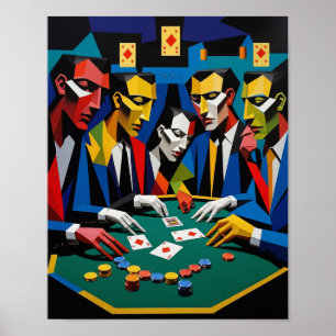 Poster Art géométrique abstrait de stratégie de poker
