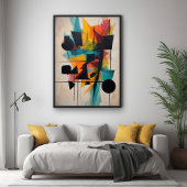 Poster Art géométrique Abstrait dynamique