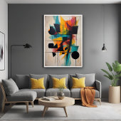 Poster Art géométrique Abstrait dynamique