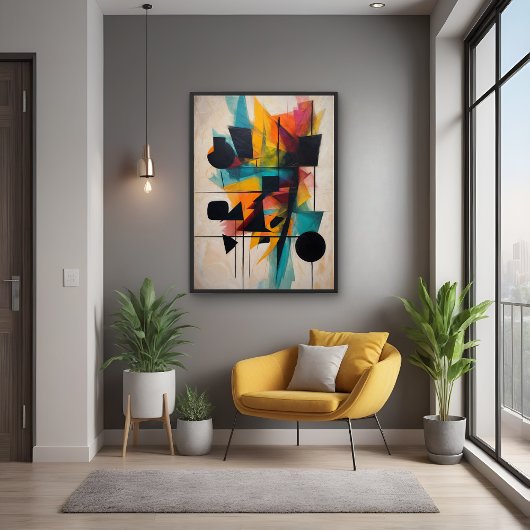 Poster Art géométrique Abstrait dynamique