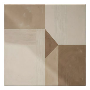 Poster Art géométrique abstrait minimaliste de style wabi