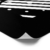 Poster Art Géométrique Abstrait Noir Et Blanc (Coin)