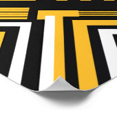 Poster Art géométrique avec formes jaunes, noires et blan (Coin)