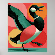 Art géométrique canard gras modernité du milieu du