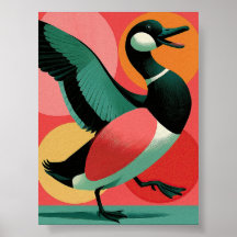 Art géométrique canard gras modernité du milieu du