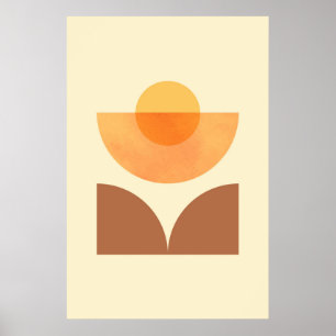 Poster Art géométrique circulaire Abstrait scandinave