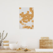 Poster Art géométrique "Citrouille Pie" (Cuisine)
