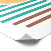 Poster Art géométrique - coucher de soleil sur la plage (Coin)