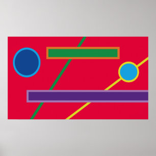 Poster Art géométrique couleur gras Imprimer sur papier d