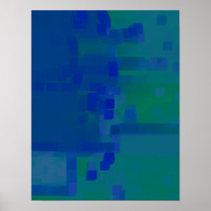 Poster Art géométrique "DeepBlue"