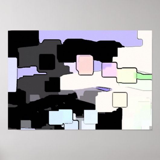 Poster Art géométrique "Dream Blue" (Devant)