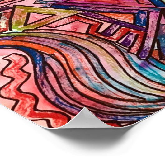 Poster Art géométrique dynamique Abstrait (Coin)