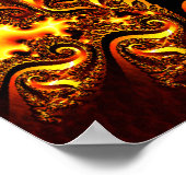 Poster Art géométrique fractal Or (Coin)