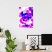 Poster Art géométrique "Framboise bleue" (Bureau à domicile)