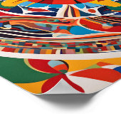 Poster Art géométrique mandala vibrant  (Coin)