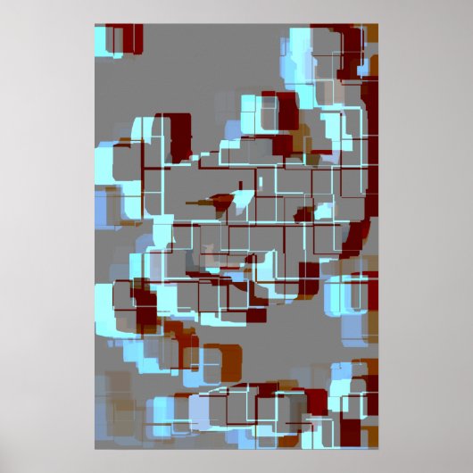 Poster Art géométrique "Marée rouge" (Devant)