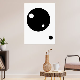 Poster Art géométrique minimaliste - Cercles noirs et bla