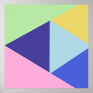 Poster art géométrique multicolore