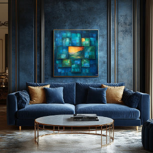 Poster Art géométrique multicouche - Paysage dynamique