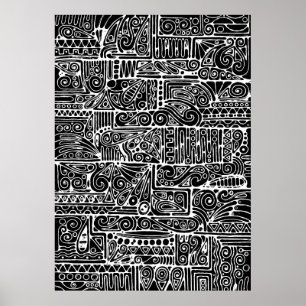 Poster Art géométrique noir et blanc 2