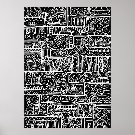 Poster Art géométrique noir et blanc 2 (Devant)