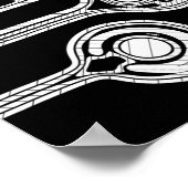 Poster Art Géométrique Noir Et Blanc 3 (Coin)