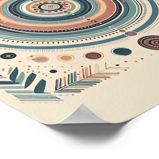 Poster Art géométrique Pastel Boho (Coin)