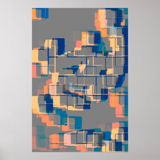 Poster Art géométrique "Sunset" (Devant)
