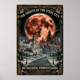 Poster Art gothique Bethlehem, PA Voyage horrifique vin