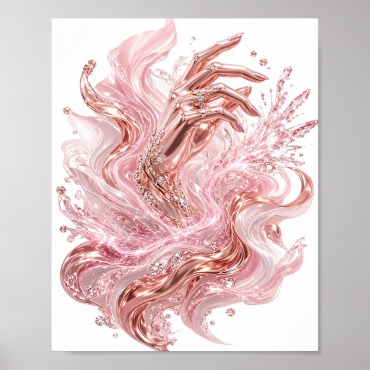 Poster Art graphique abstrait or moderne (Devant)