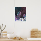 Poster Art graphique numérique moderne design tours rose (Cuisine)