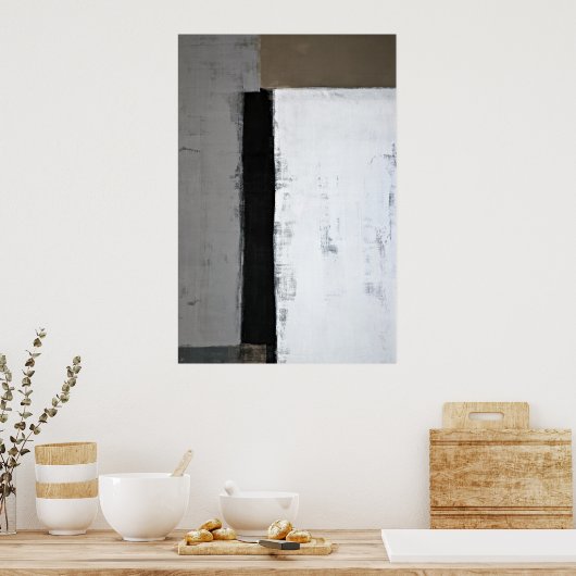 Poster Art gris et Brown Abstrait (Cuisine)