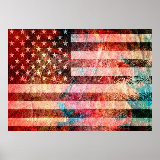 Poster Art Grunge American Flag #6 (Devant)