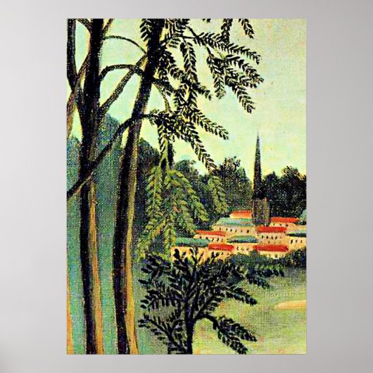 Poster Art Henri Rousseau, Vue sur Saint Cloud (Devant)