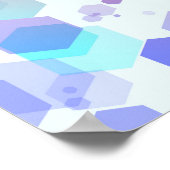 Poster Art Hexagonal Abstrait - Tons Violets et Bleus (Coin)
