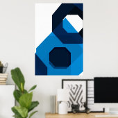 Poster Art Hexagone Bleu (Bureau à domicile)