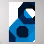 Poster Art Hexagone Bleu (Devant)