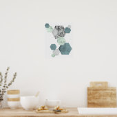Poster Art hexagone des teintes côtières scandinaves géom (Cuisine)