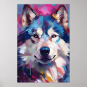 Poster Art Husky coloré (Devant)
