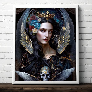 Poster Art Imaginaire de la Reine-Ange foncé
