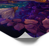 Poster Art Imaginaire Fée Elfe Violet (Coin)