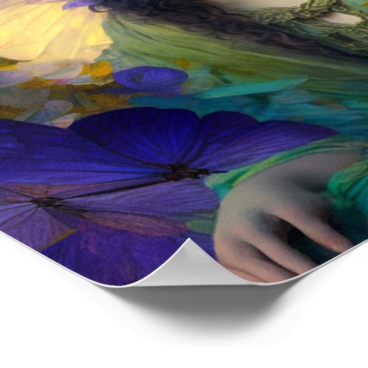 Poster Art Imaginaire Fée Vert Violet (Coin)