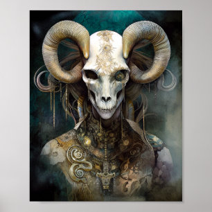Poster Art Imaginaire surréaliste crâne