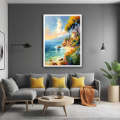 Poster Art impressionniste de la côte méditerranéenne