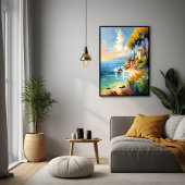 Poster Art impressionniste de la côte méditerranéenne