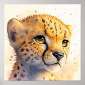 Poster Art imprimable aquarelle de guépard (Devant)